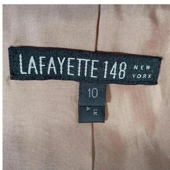 Lafayette 148 Leather Jacket Tan Snake Print Leather Women's 10 - Picture 3 of 4